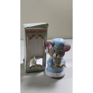 Jasco Bedtime Critters Bell Mouse in Night Cap and Gown Hand Plainted (4c)